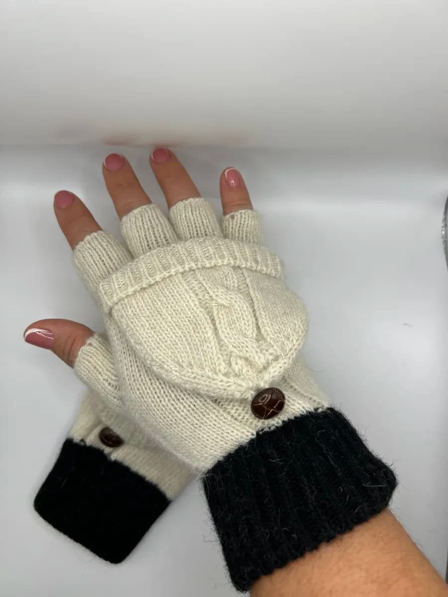 перчатки-варежки женские без пальцев подростковые митенки