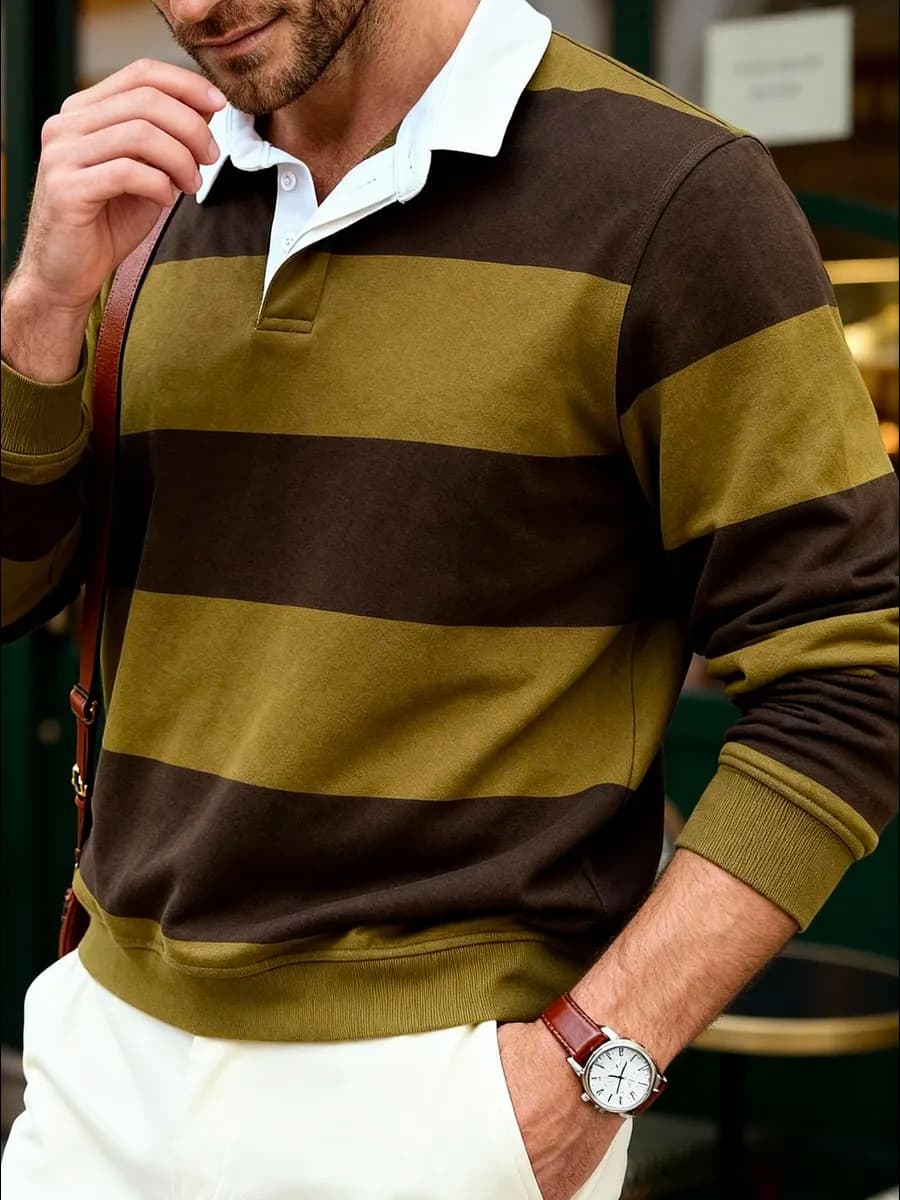 Свитшот поло с длинным рукавом - фото 1