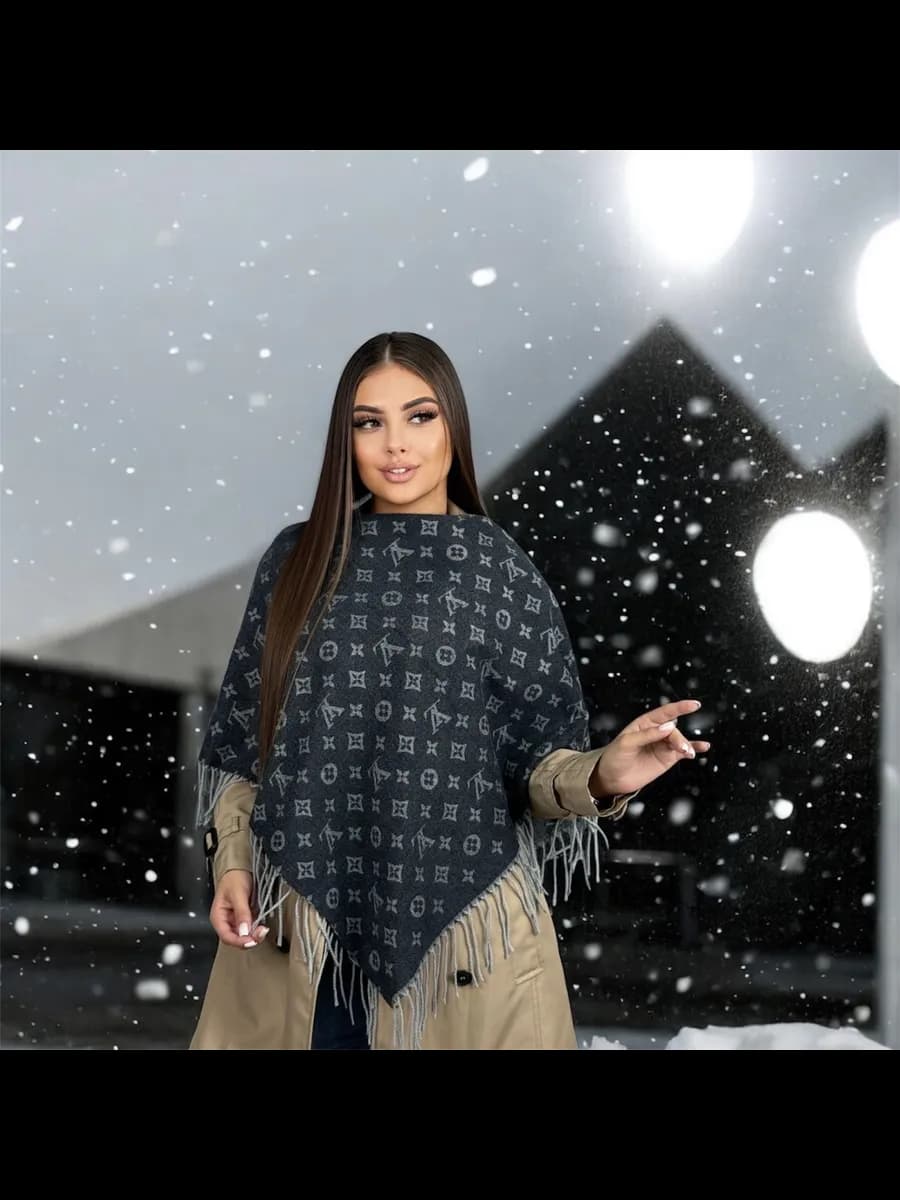 Платок на голову и шею теплый