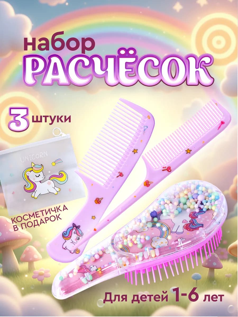 Набор расчесок для девочки Единорог