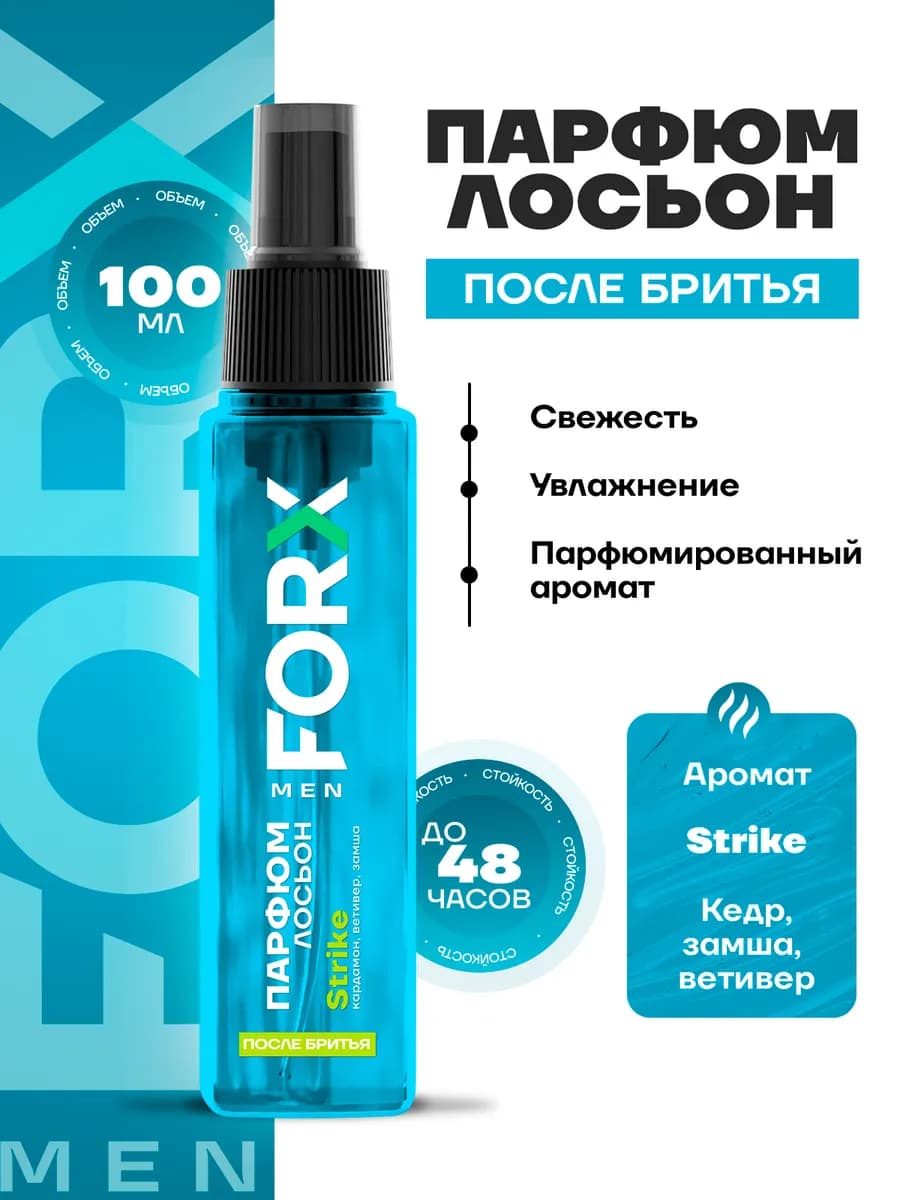 Парфюм-лосьон после бритья Strike,100мл