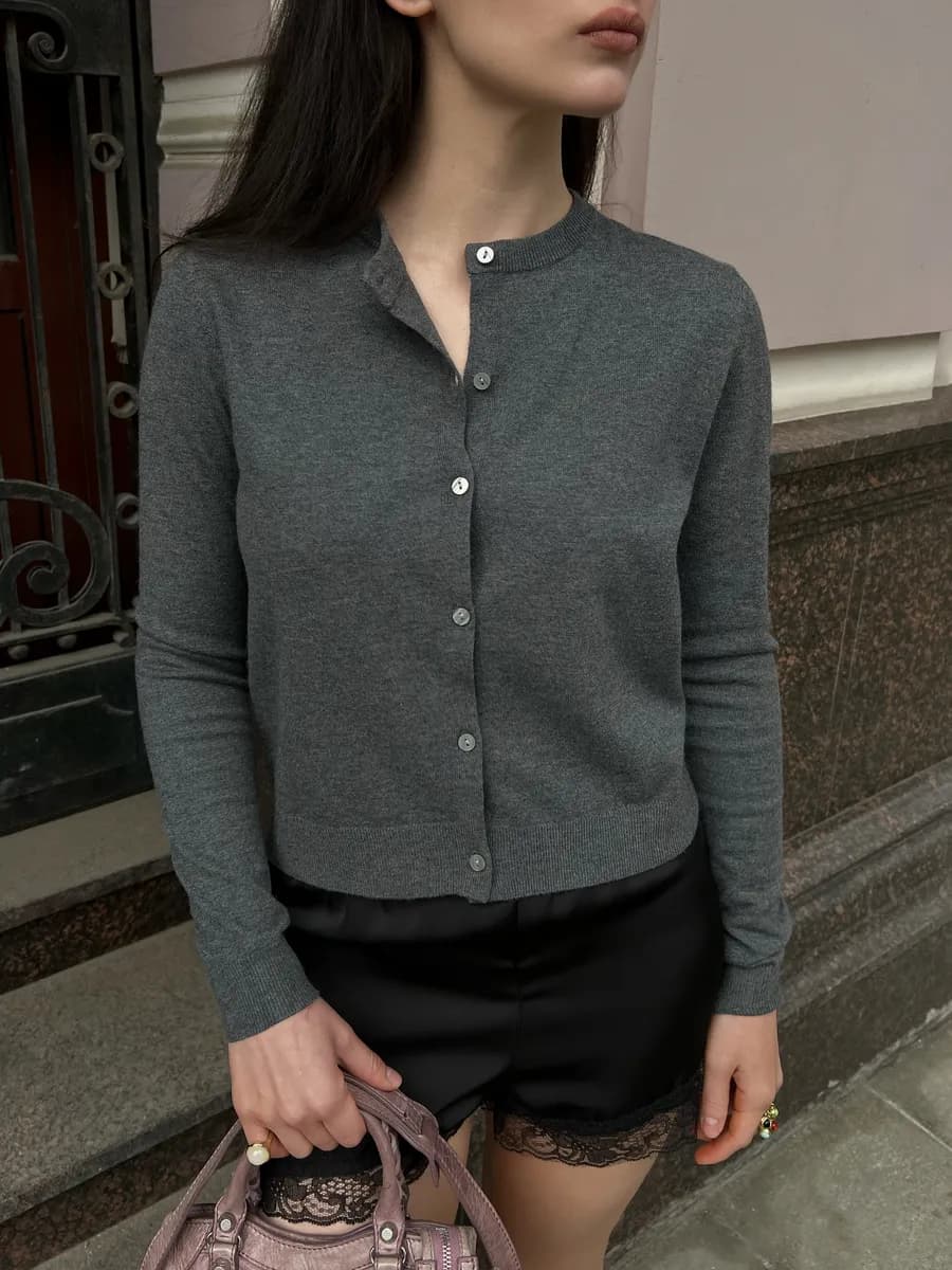 Кардиган укороченный на пуговицах