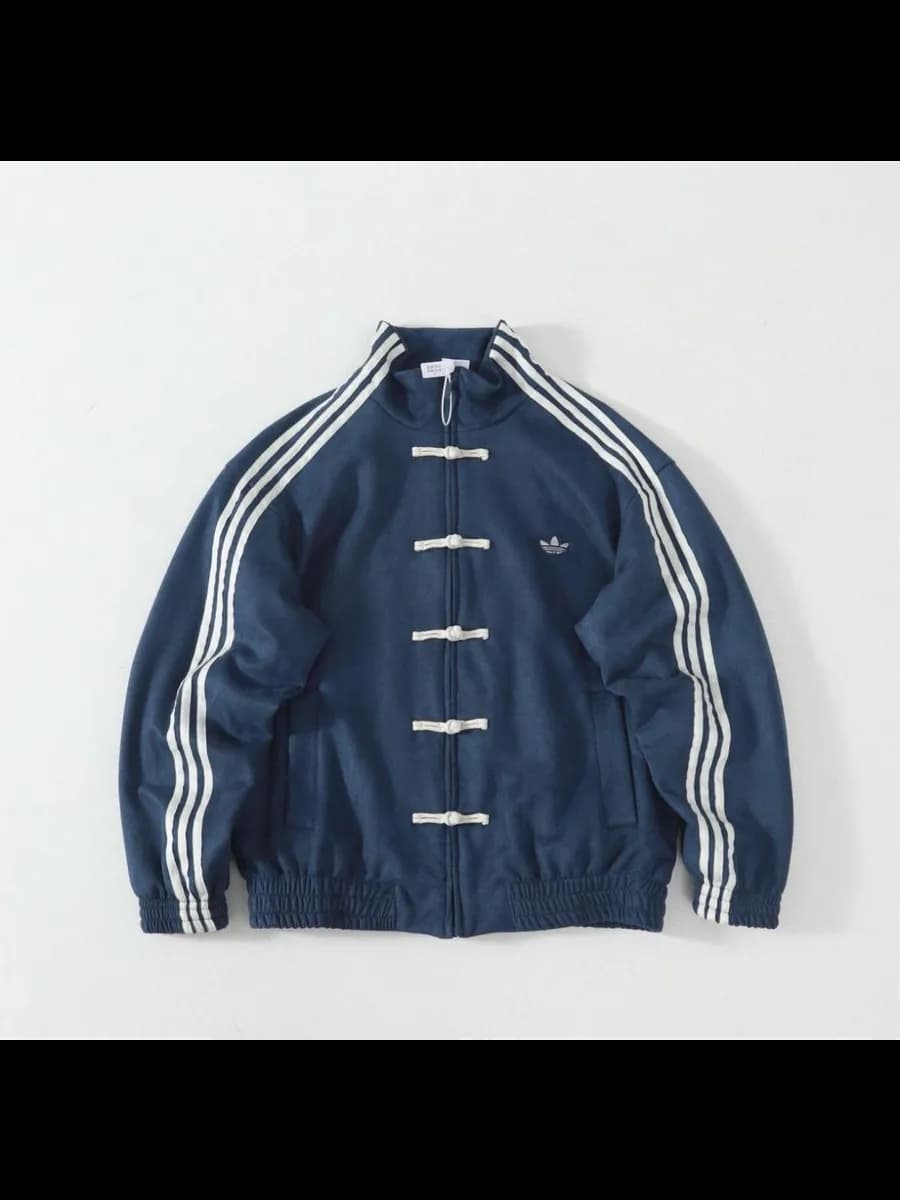 Толстовка оверсайз на молнии с лампасами зипка олимпийка у2к - фото 1