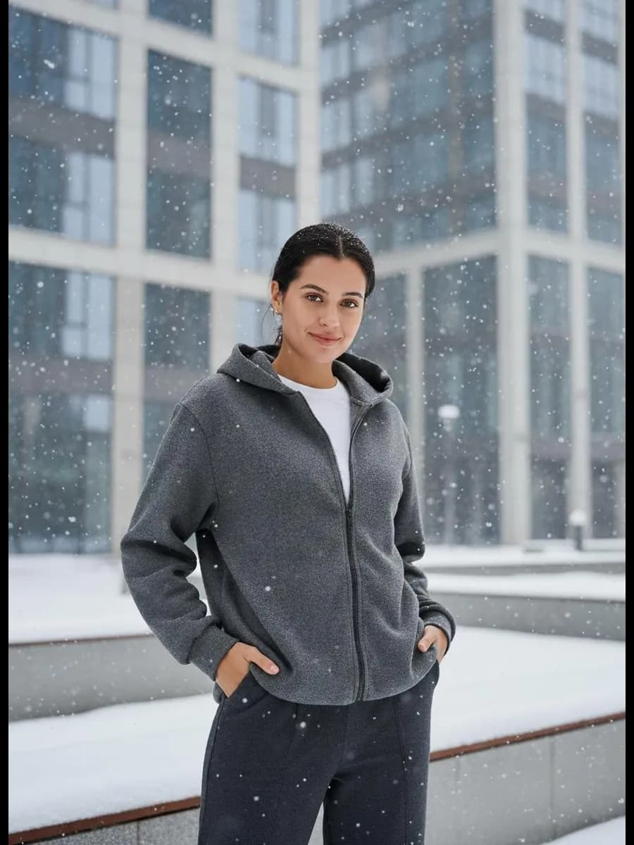 Толстовка с капюшоном трикотажная