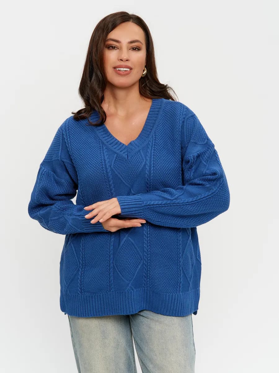 Джемпер вязаный больших размеров