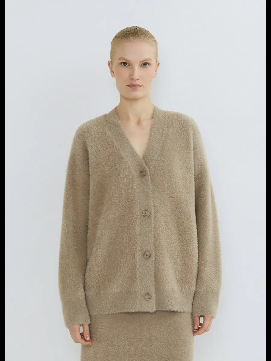 Кардиган вязанный пушистый