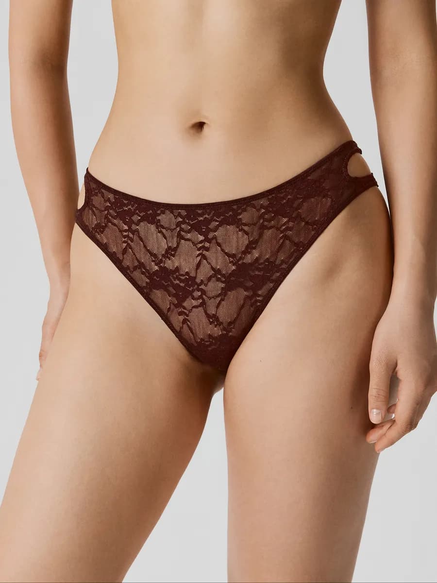 Трусы слипы кружевные с разрезами - фото 1