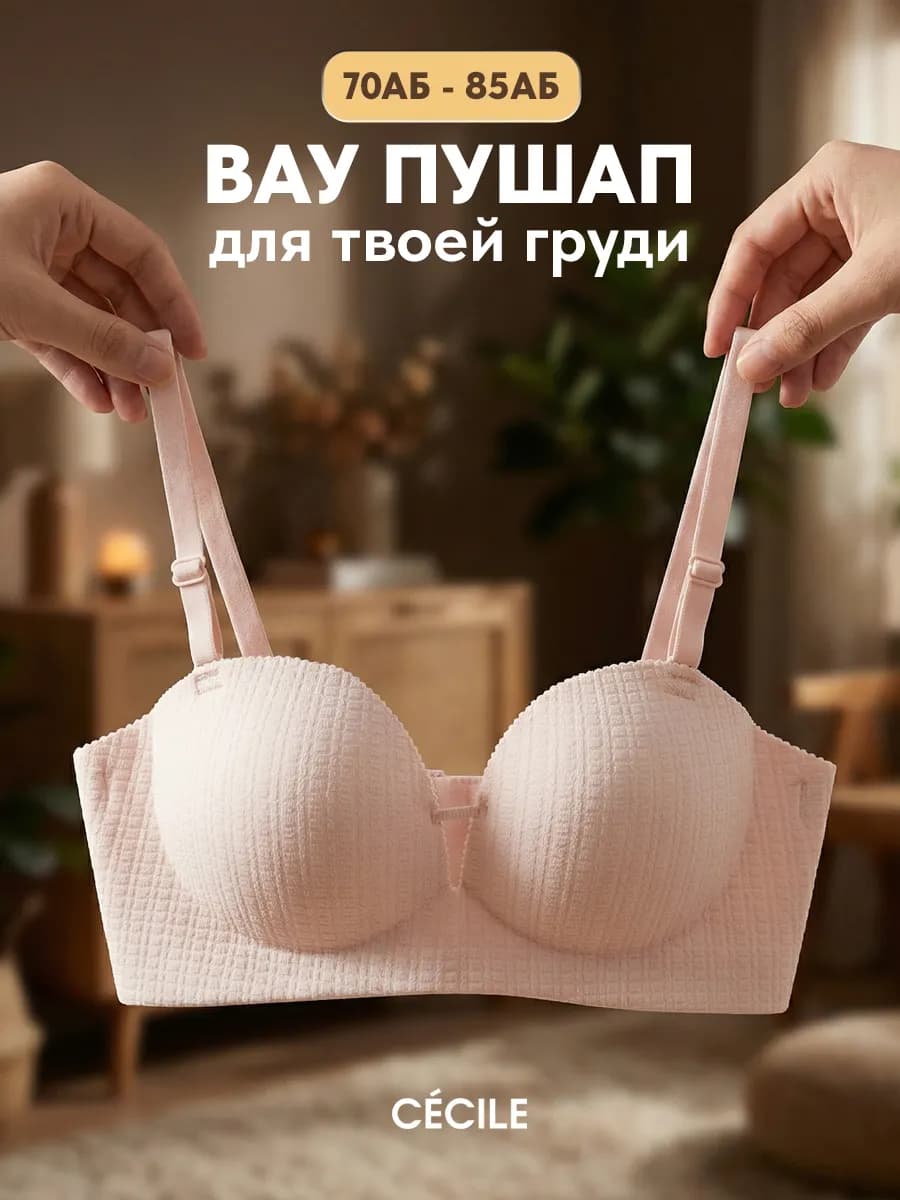 Бюстгальтер бесшовный без косточек пушап