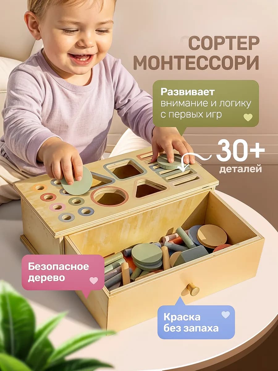 Сортер монтессори для малышей