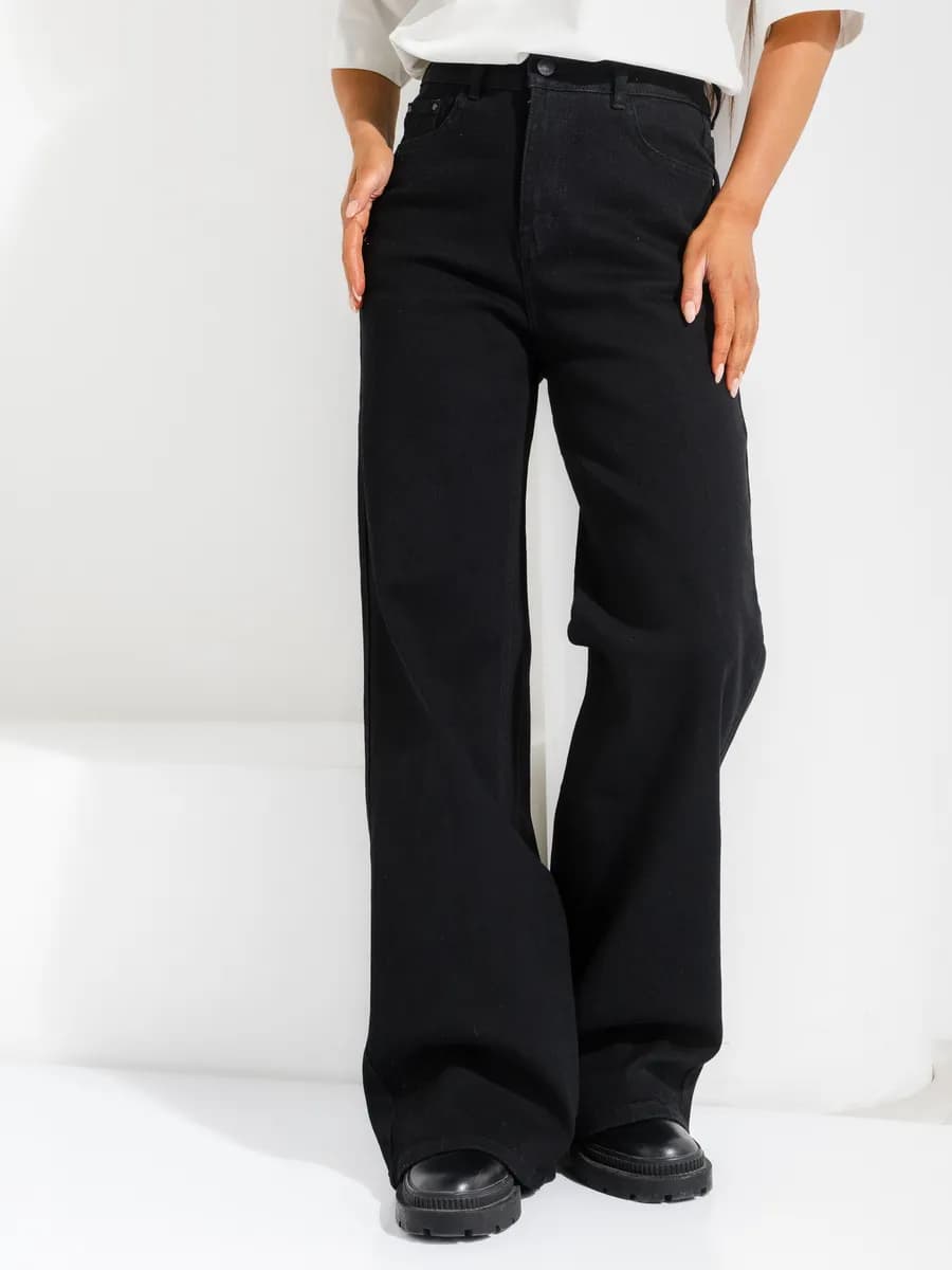 Джинсы прямые с высокой посадкой