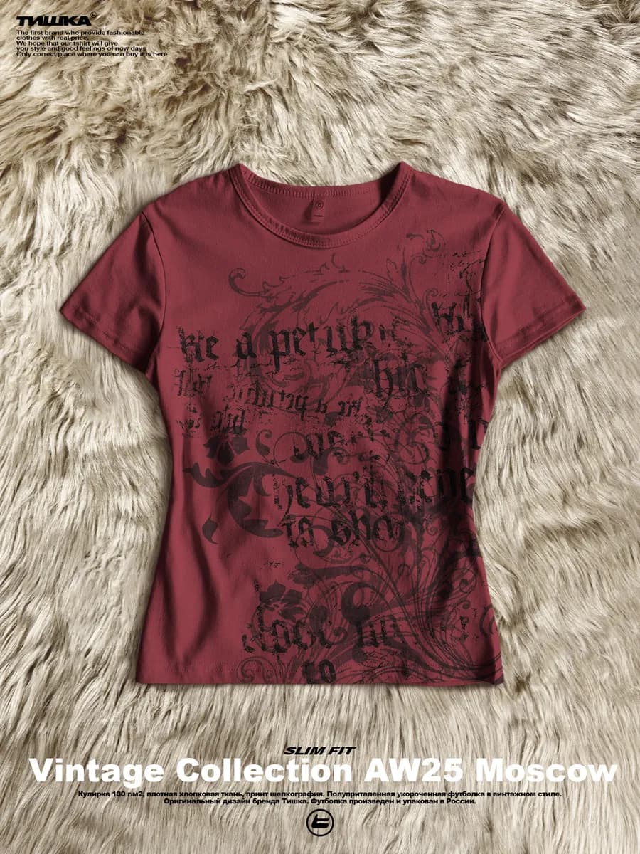 Винтажная футболка скинни y2k с принтом affliction