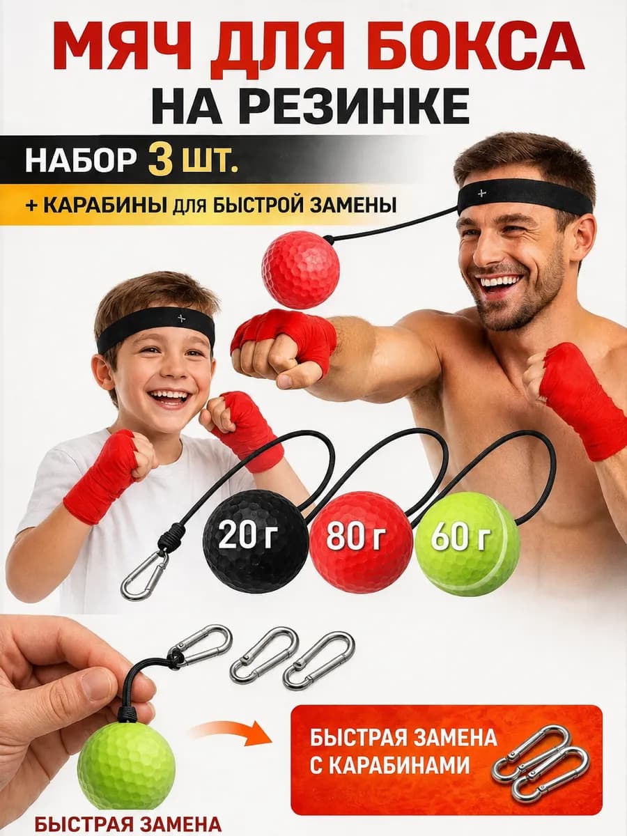 Файтбол с карабинами. Мяч для бокса