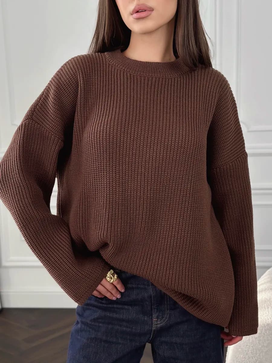 свитер базовый прямой свободный - фото 1