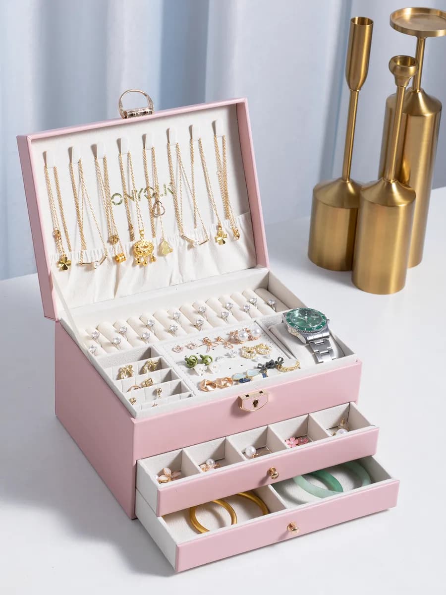 Классическая шкатулка Для украшений "розовый" 1 шт