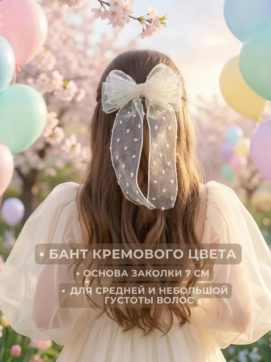 Бант для волос заколка на выпускной