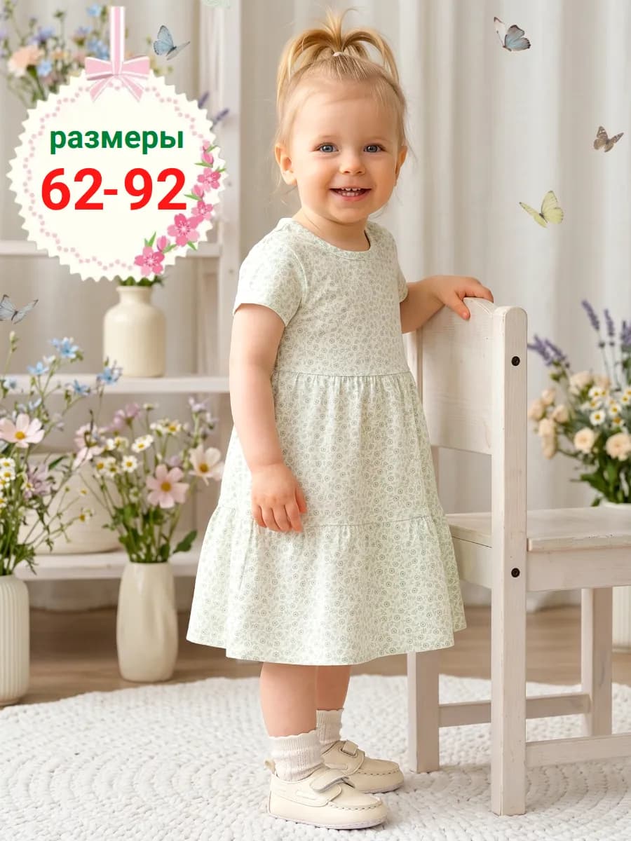 Платье для новорожденных хлопковое
