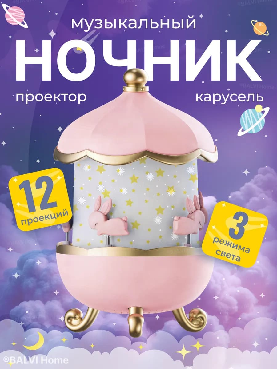 Ночник проектор звездного неба с проекцией и Bluetooth