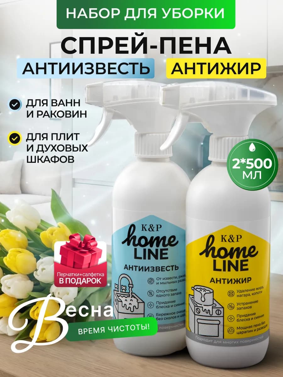 Спрей-пена Антижир и Антиизвесть набор чистящих средств