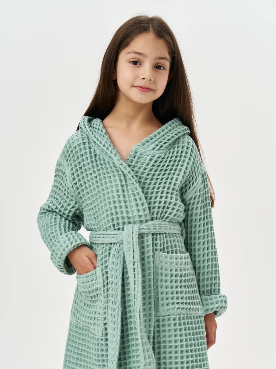 Вафельный халат для девочек