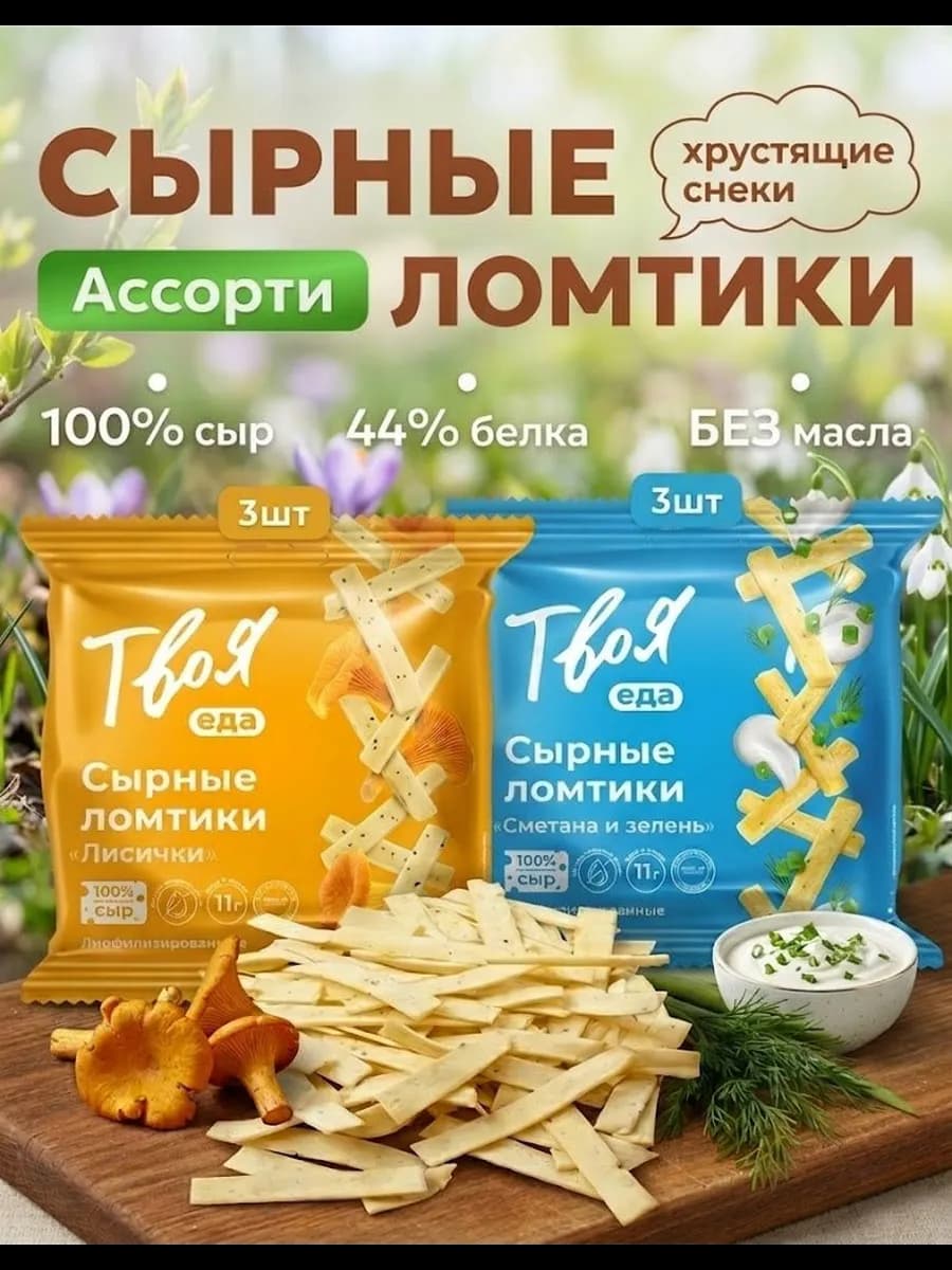 Чипсы из сыра протеиновые 6 шт