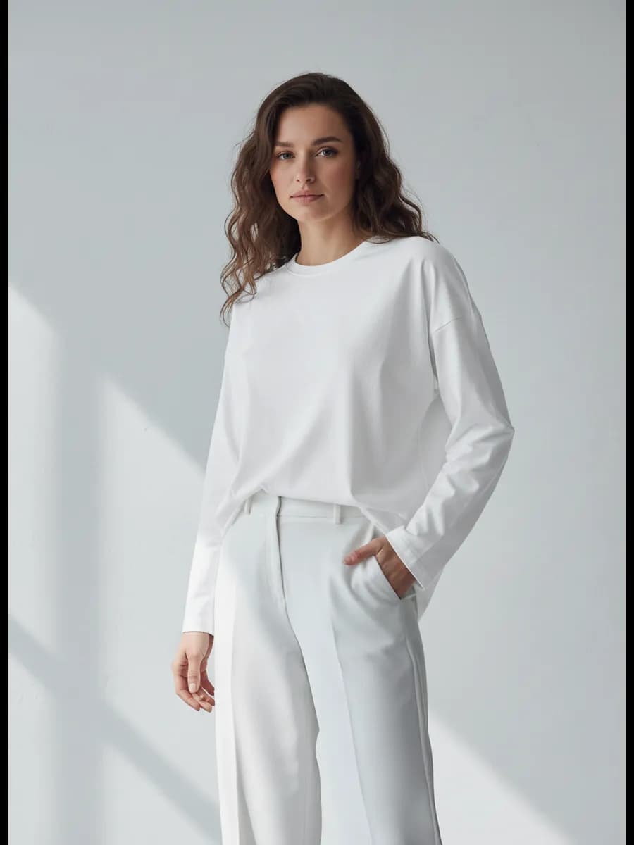 Лонгслив футболка оверсайз с длинным рукавом