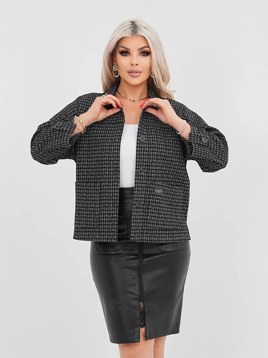 Пиджак офисный, трикотажный жакет, блейзер