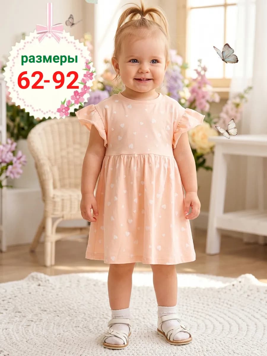 Платье для новорожденных хлопковое
