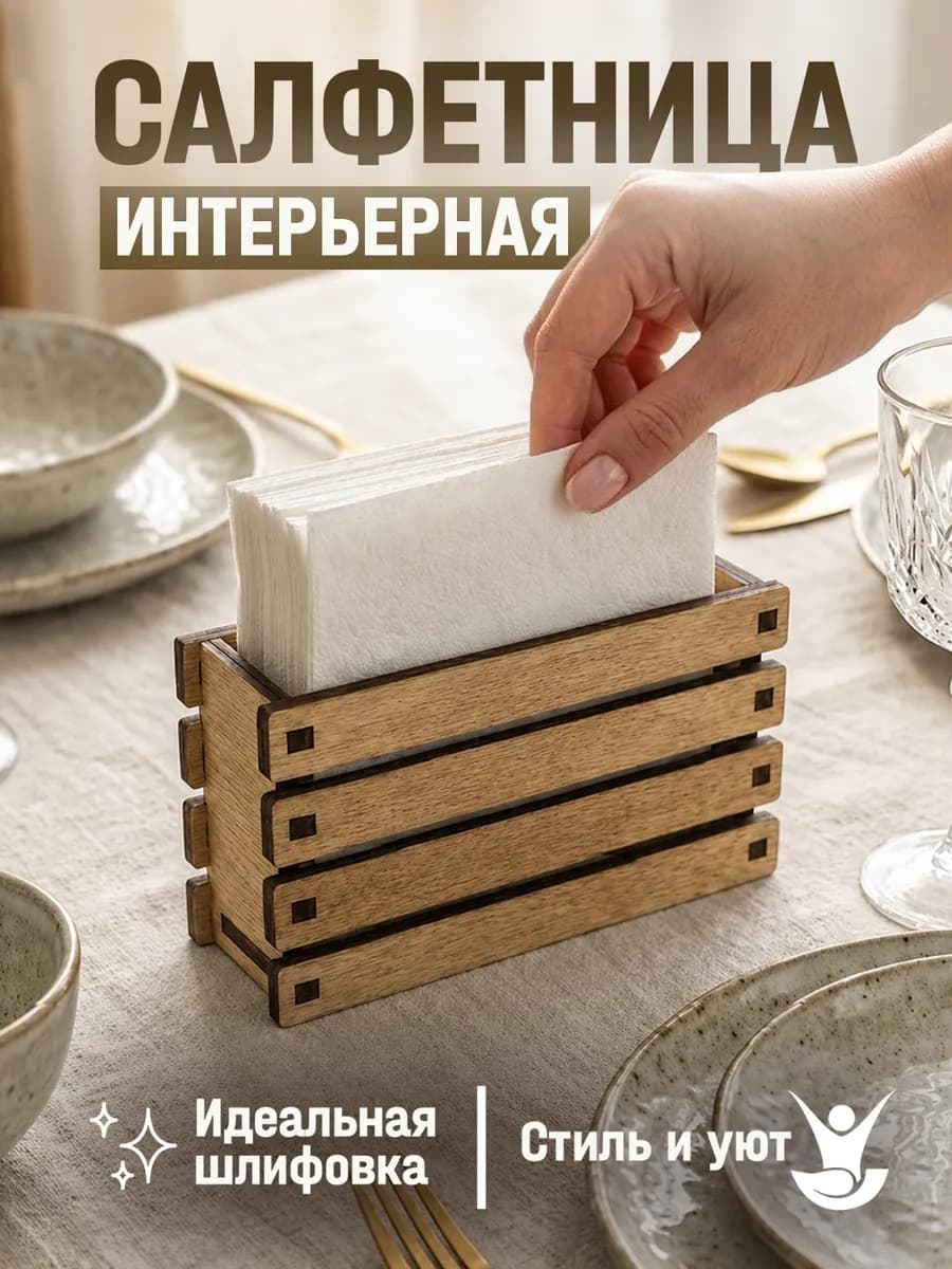Салфетница на стол деревянная для кухни подставка органайзер