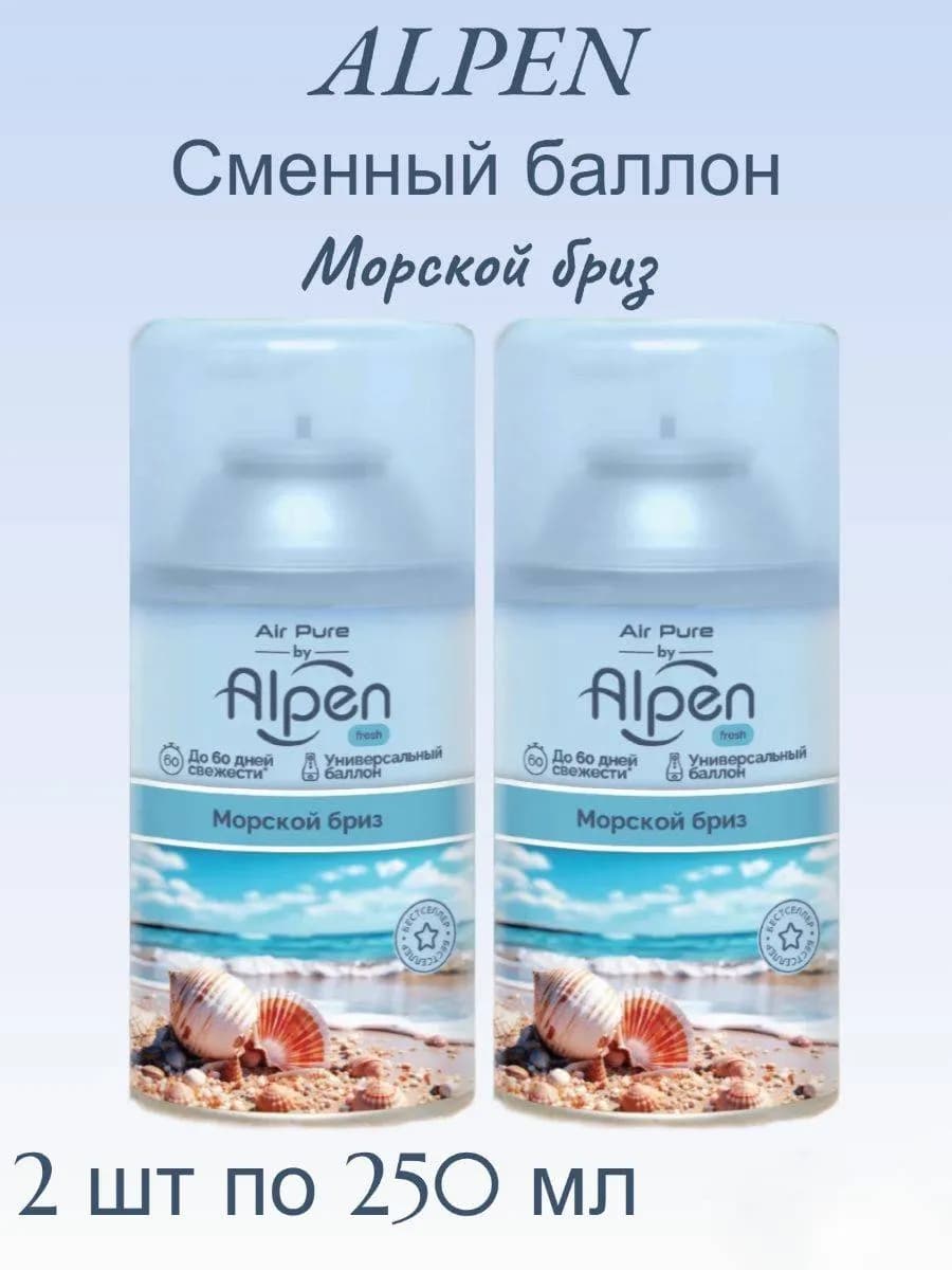 Сменный баллон освежителя Морской бриз 250мл 2шт