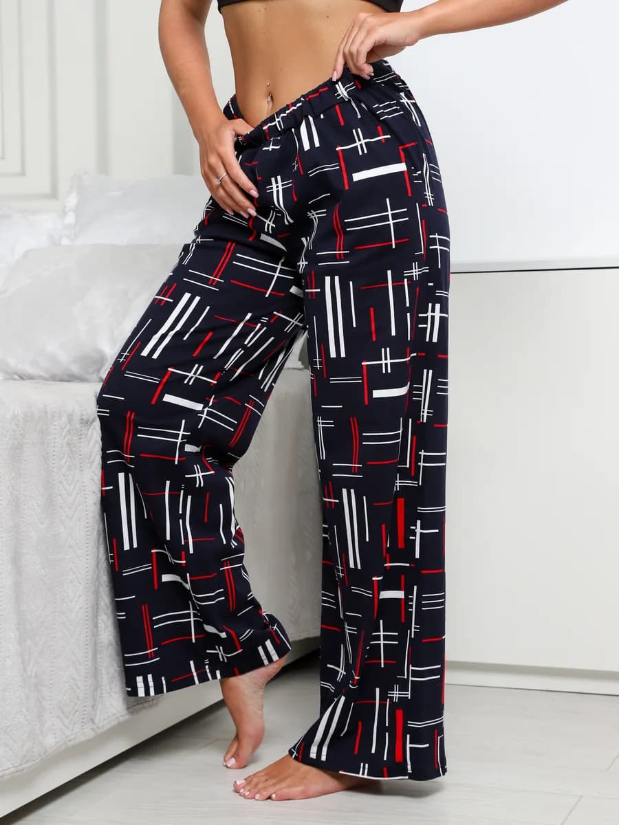 Брюки домашние летние на резинке больших размеров