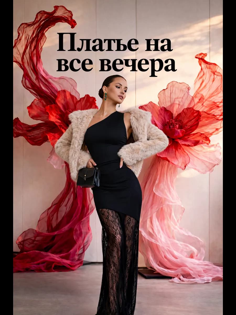 Платье длинное на одно плечо праздничное клубное - фото 1