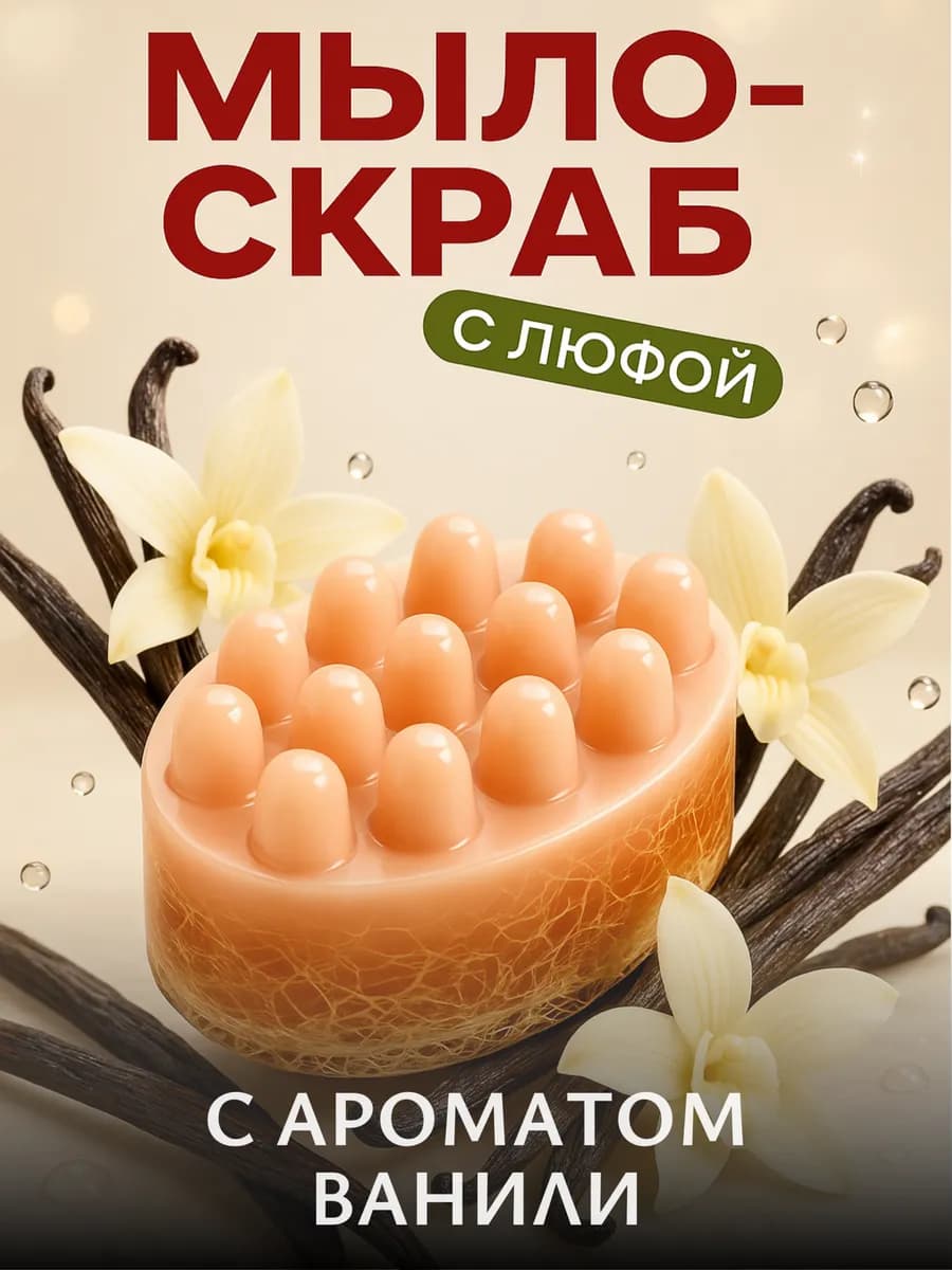 Мыло массажное скраб для тела с люфой