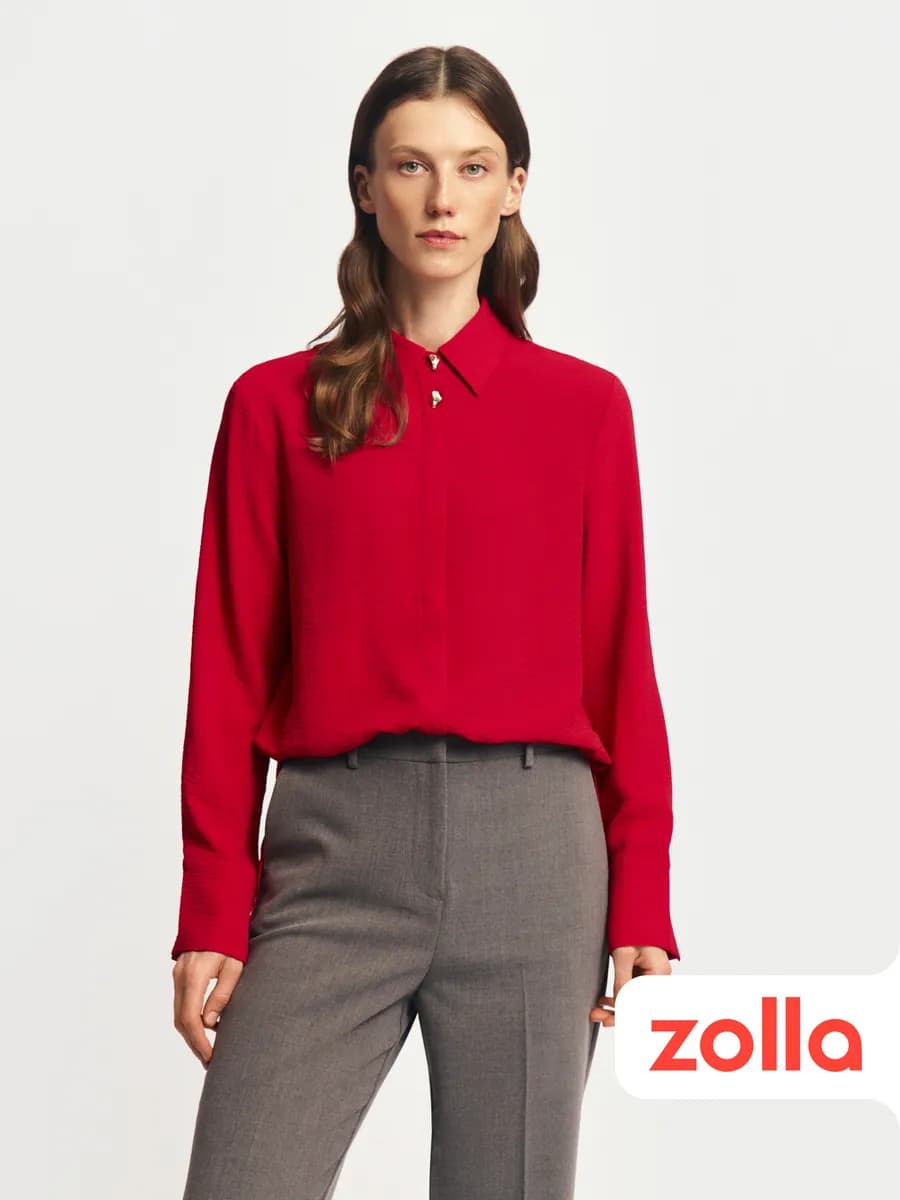 Женская прямая рубашка длинный рукав