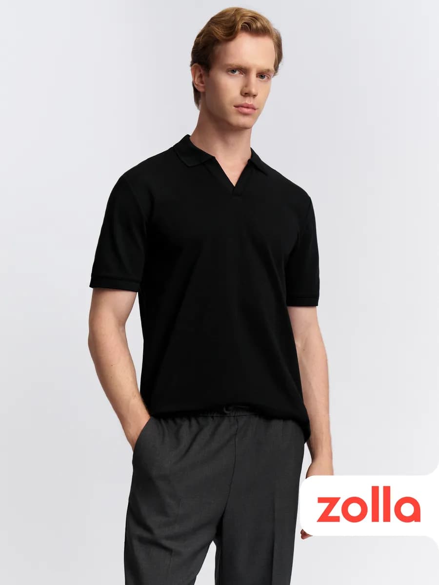 Мужская футболка поло с вырезом