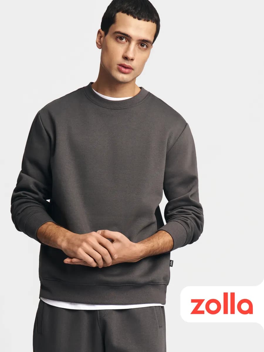 Мужской свитшот прямого кроя с начёсом