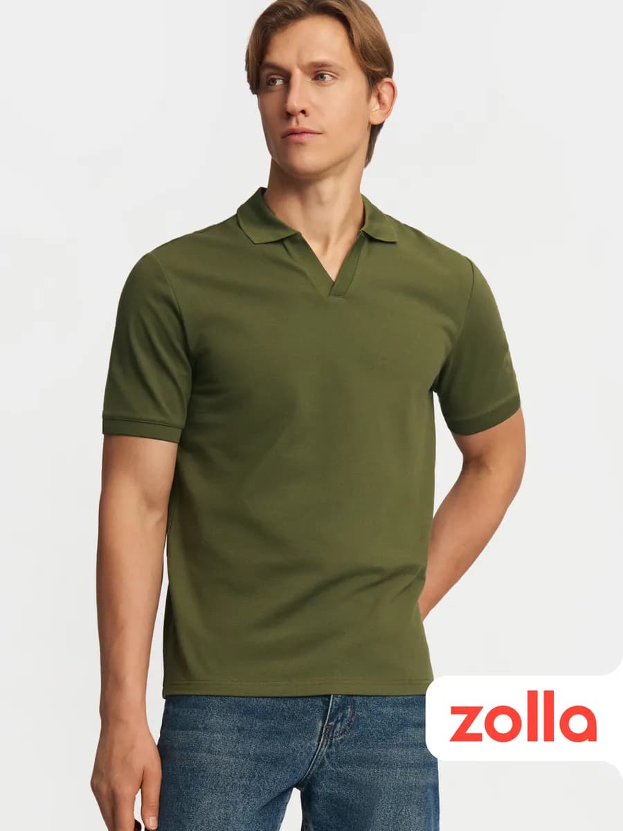 Мужская футболка поло с вырезом