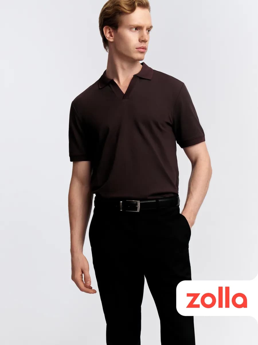 Мужская футболка поло с вырезом