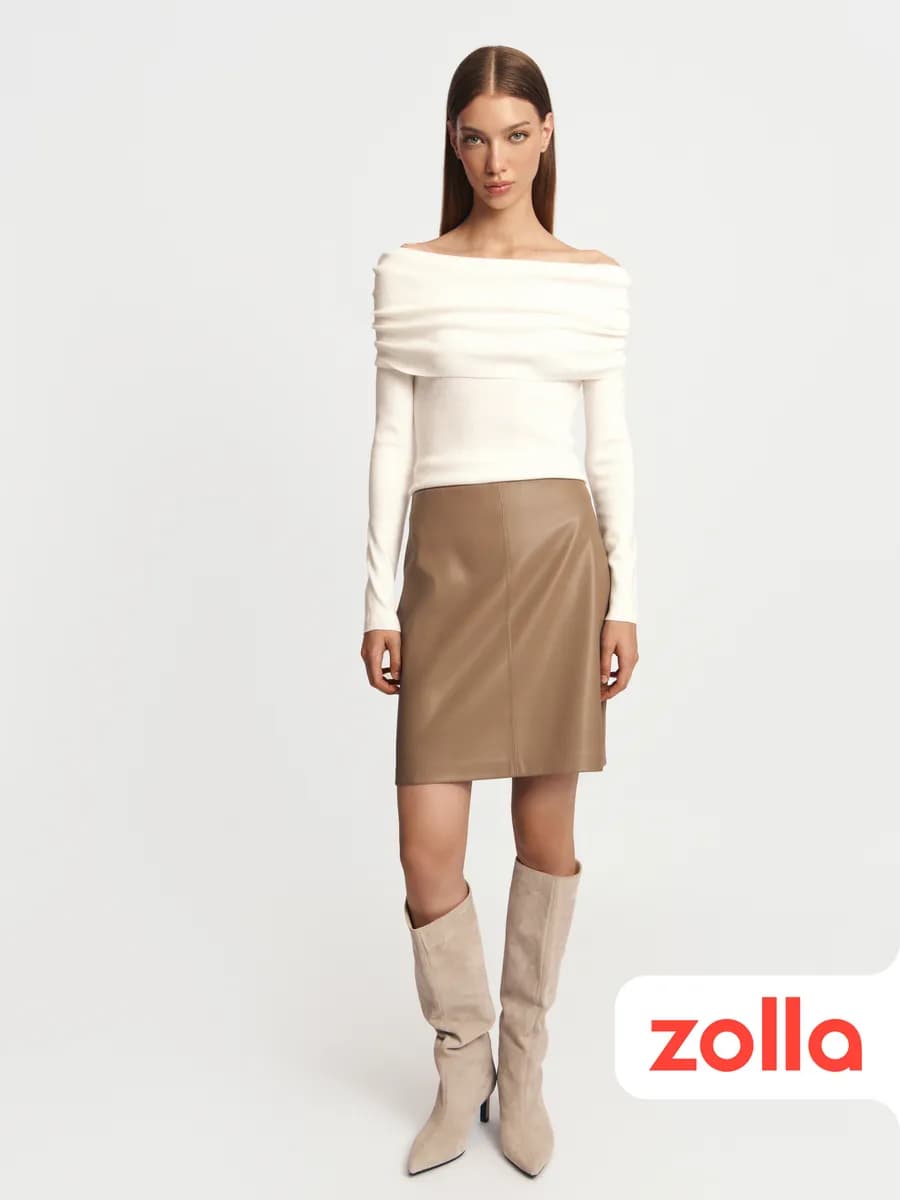 Женская юбка мини из экокожи