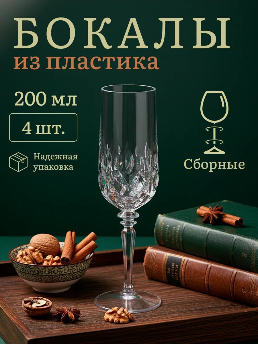 Бокалы для вина и шампанского небьющиеся