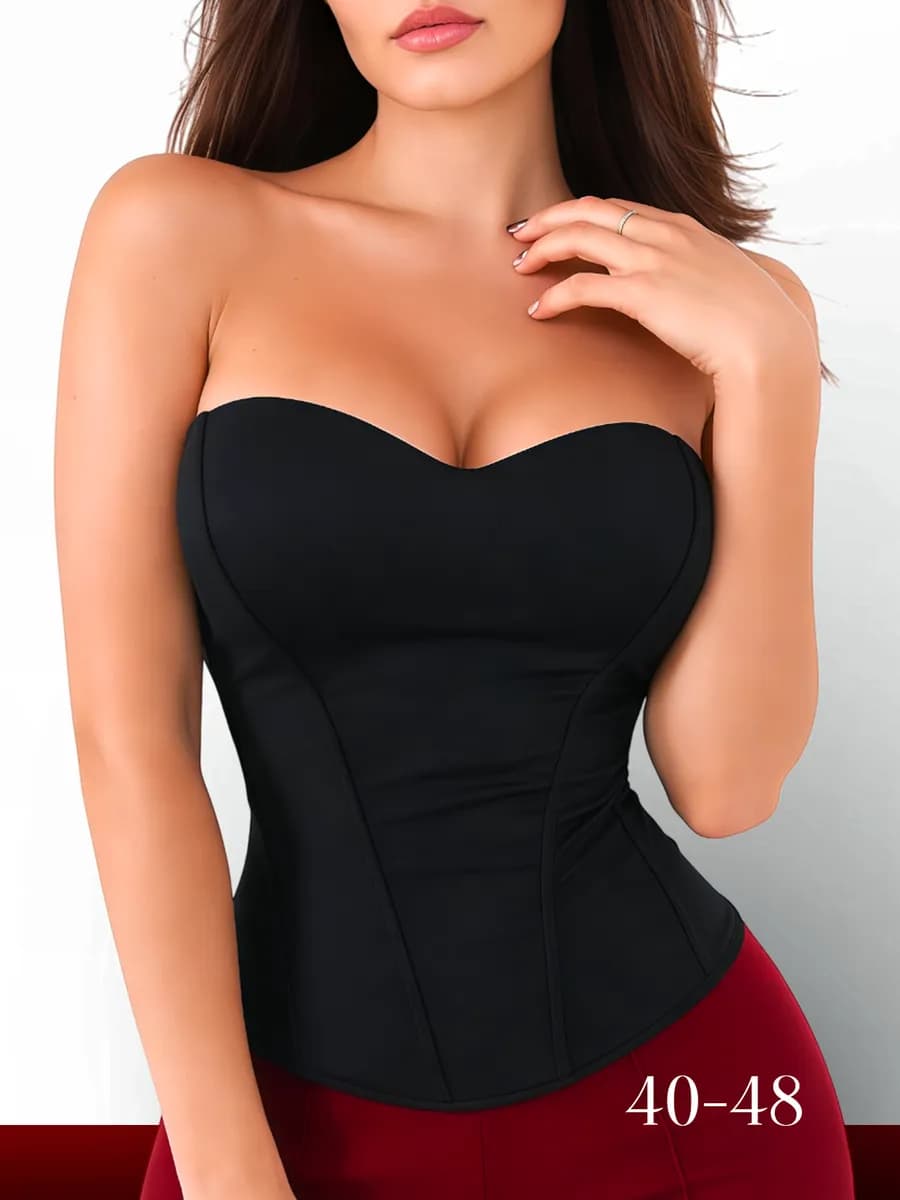 Корсет вечерний утягивающий на молнии под пиджак черный