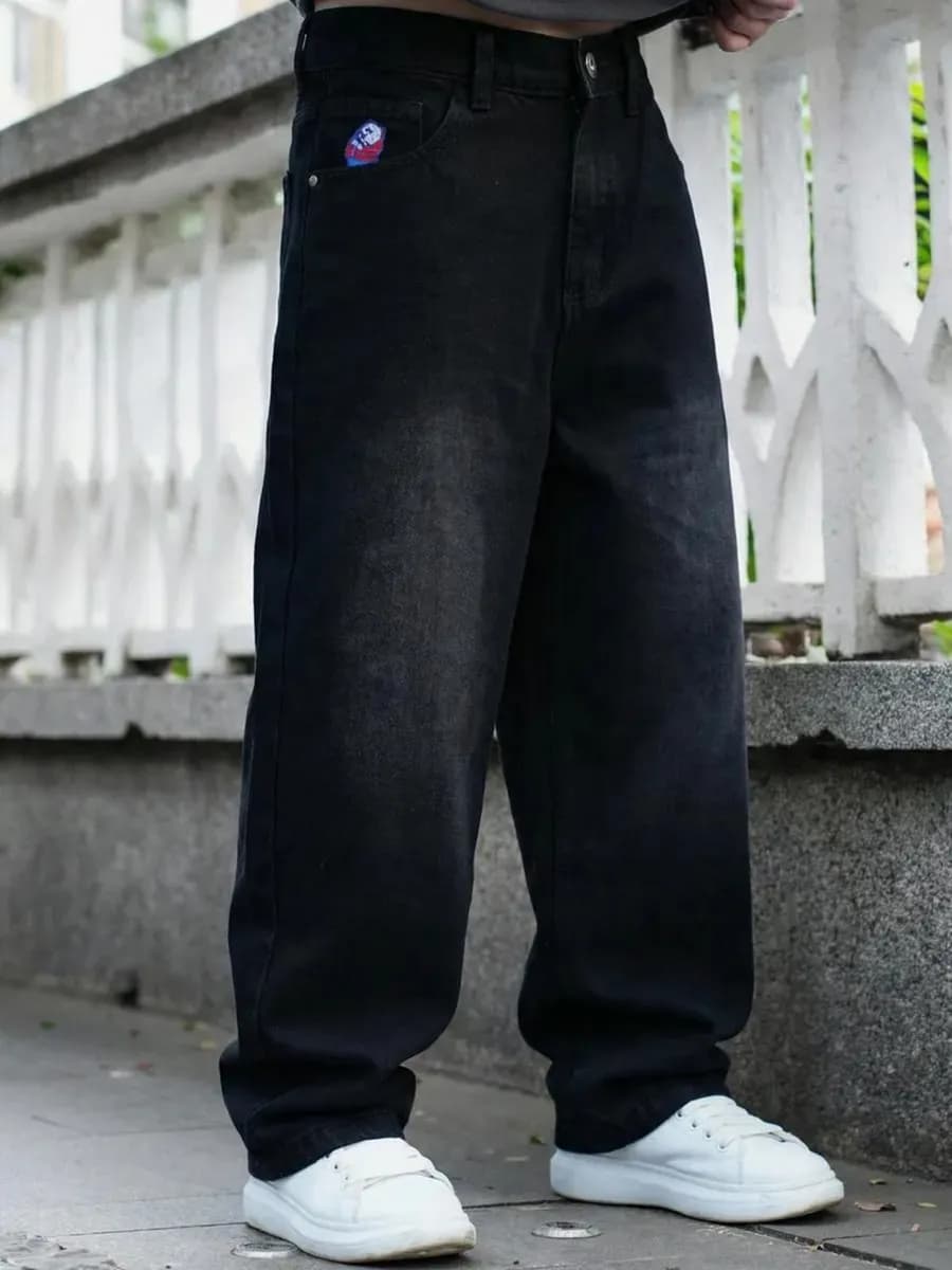 Джинсы широкие потертые багги варенки