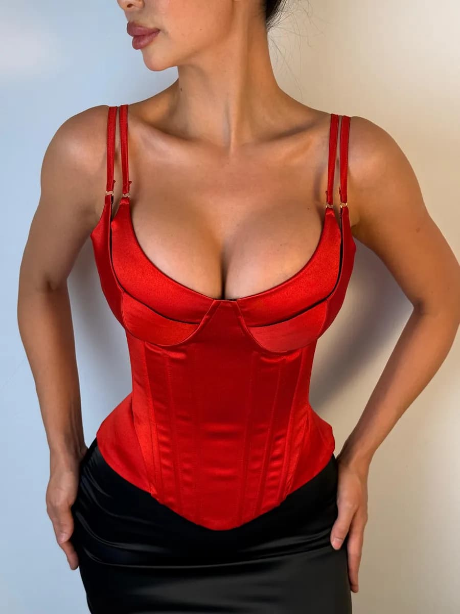 Корсет вечерний утягивающий с двумя лямками