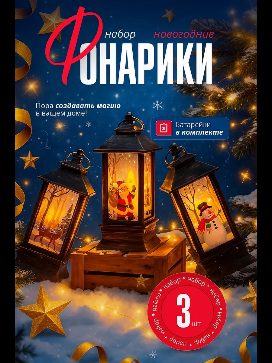 Новогодние светящийся фонари на елку декор подарок нг