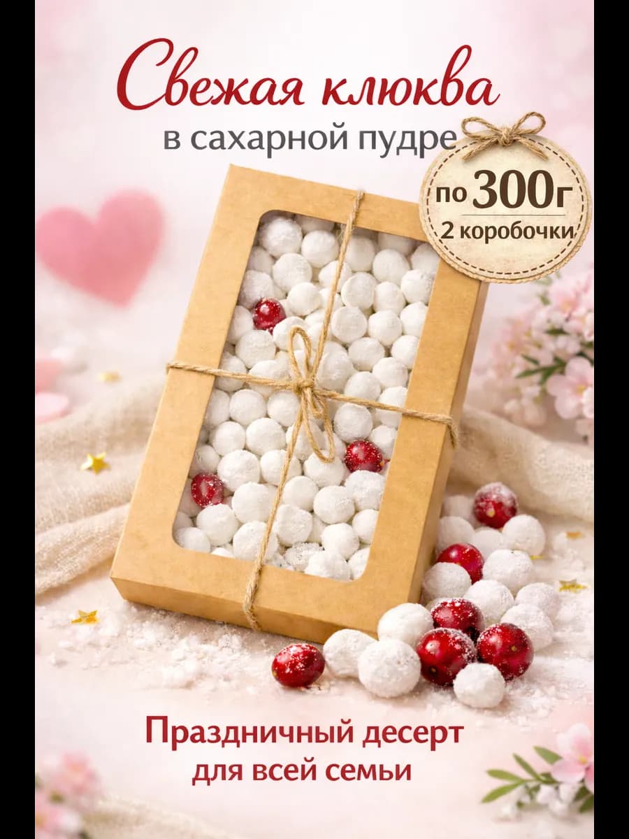 Драже в сахарной пудре из свежей ягоды клюквы