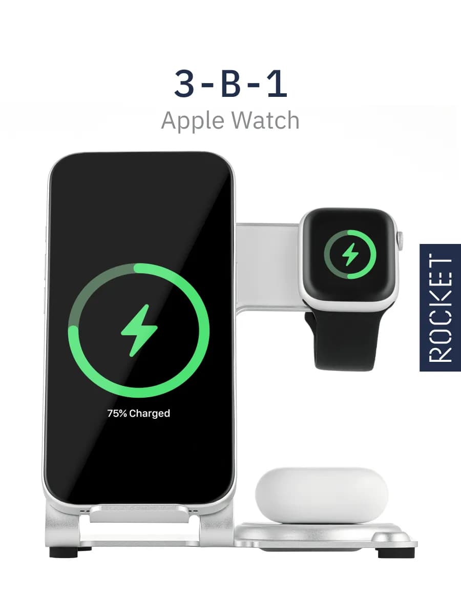 Беспроводная зарядка iPhone и Android 3 в 1, Apple Watch