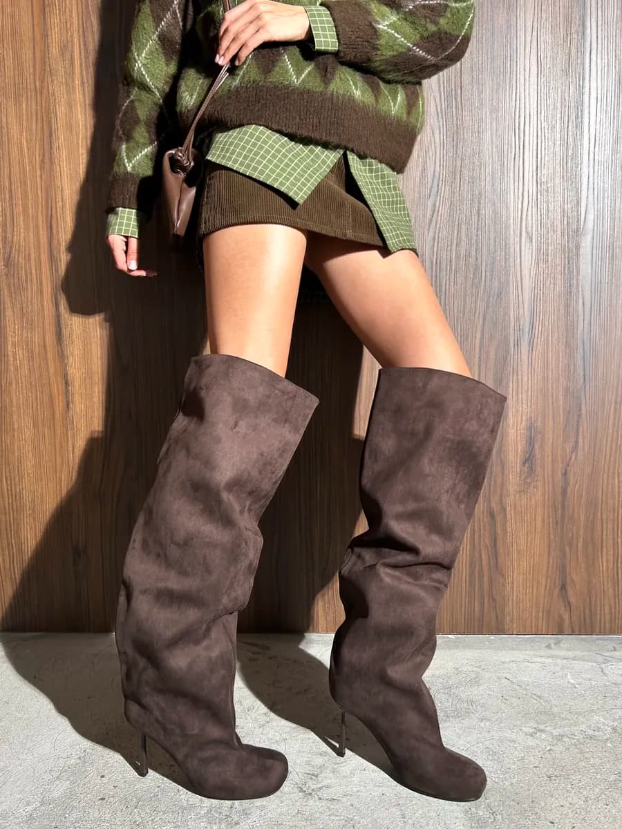 Сапоги на каблуке прямое голенище - фото 1