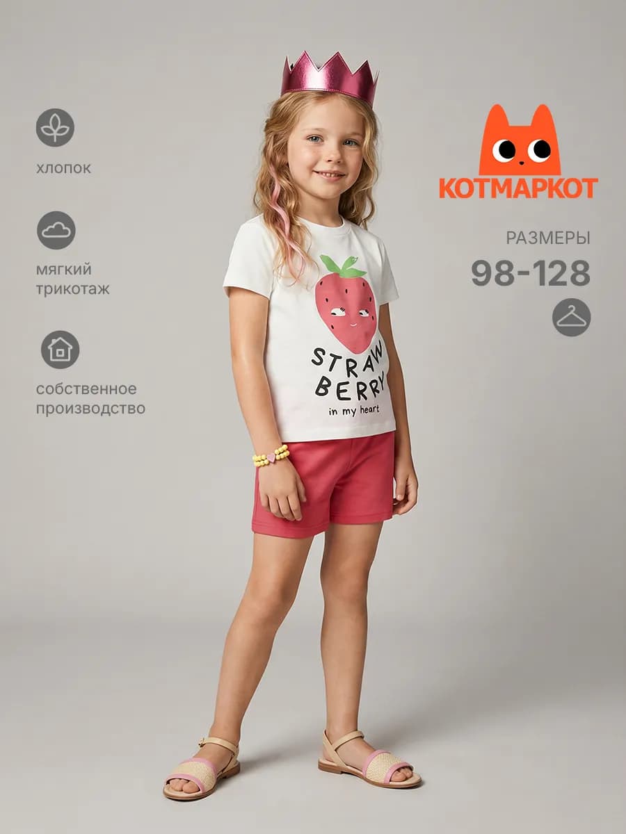 детский домашний костюм пижама с шортами