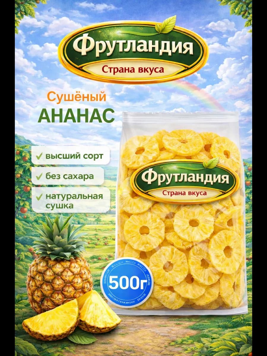 Ананас сушёный натуральный 500гр