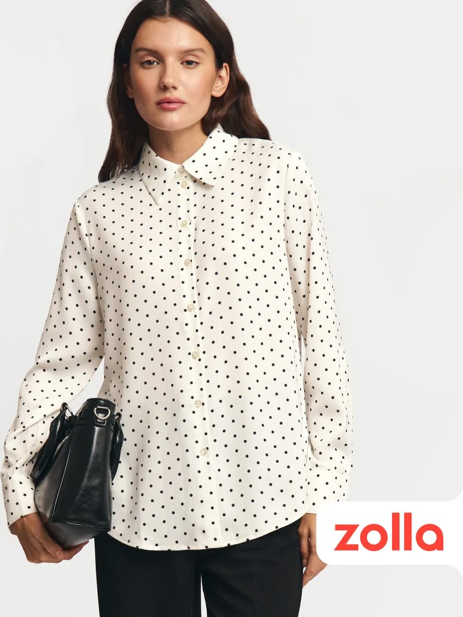 Женская атласная рубашка с принтом