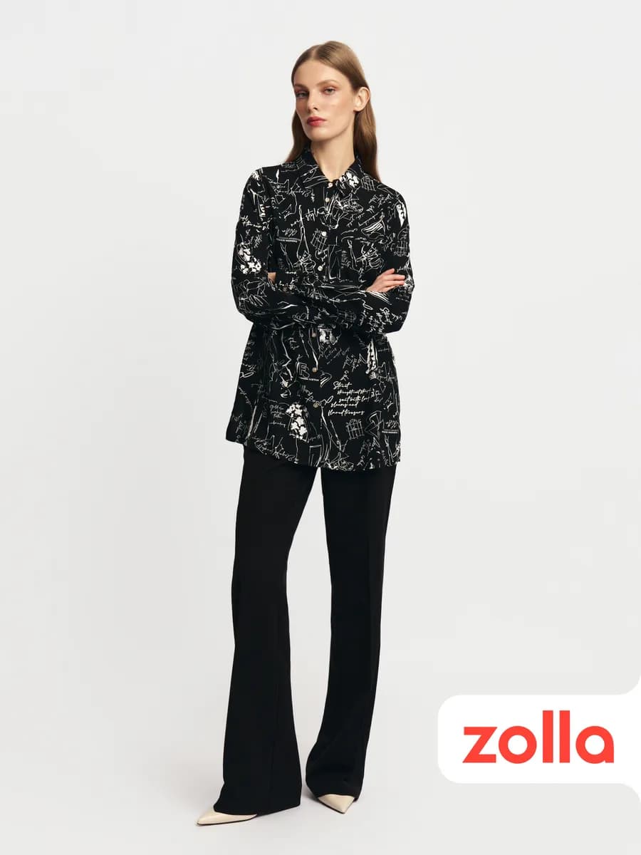 Женская рубашка из вискозы с принтом